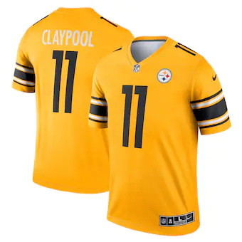 mens nike chase claypool gold pittsburgh steelers inverted 